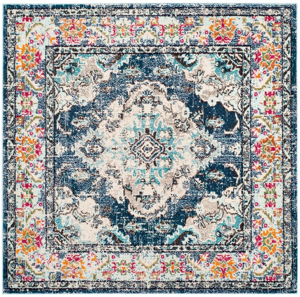 Safavieh Monaco 5'-0" x 5'-0" Rug in Navy / Light Blue