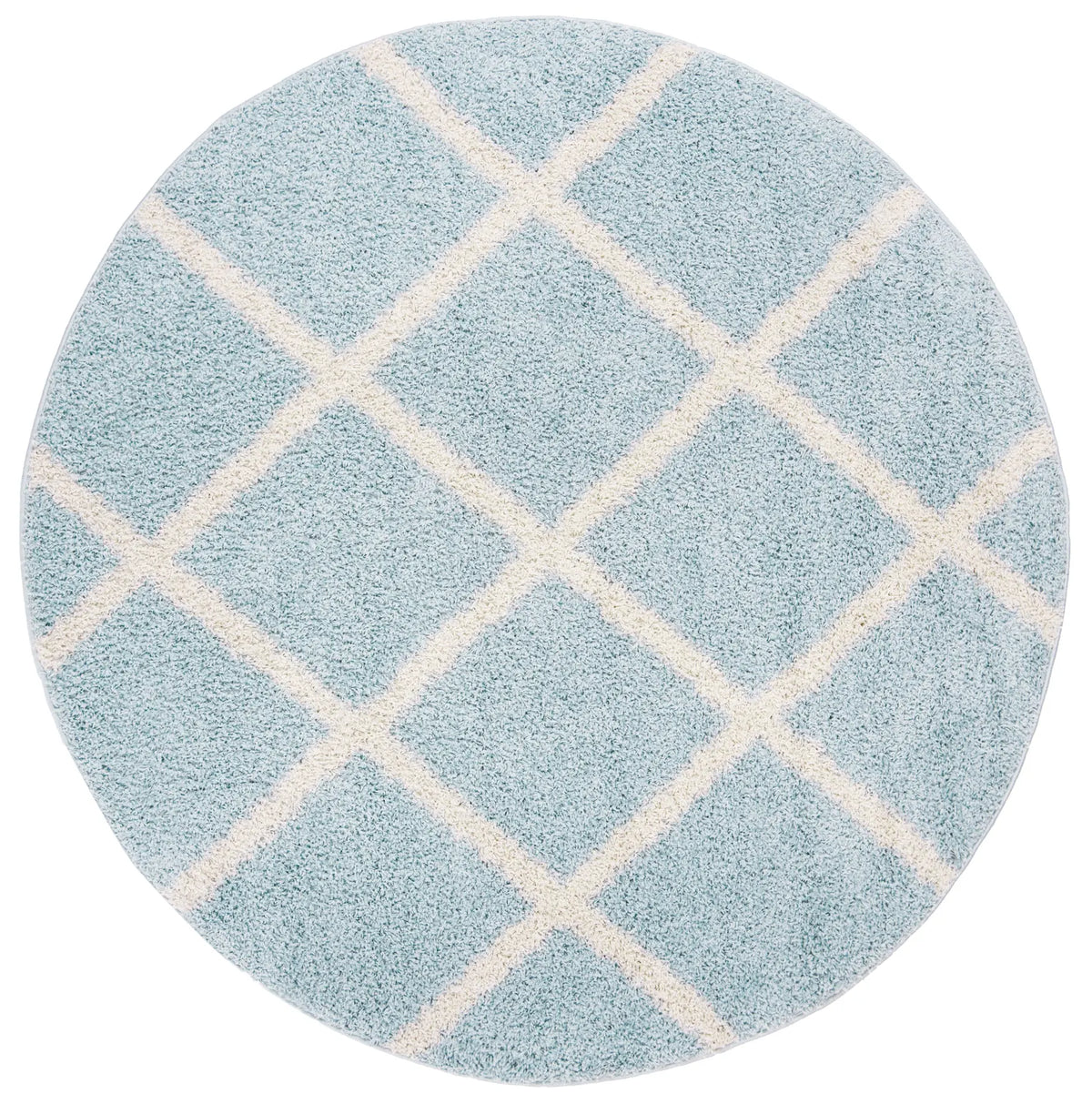 Safavieh New York Shag 6'-7" x 6'-7" Rug in Blue / Ivory