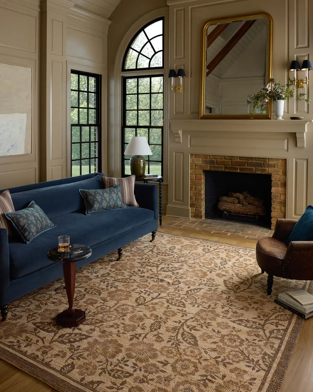 Chris Loves Julia x Loloi Rue RUE-03 Bark / Mocha Rug - room scene 3