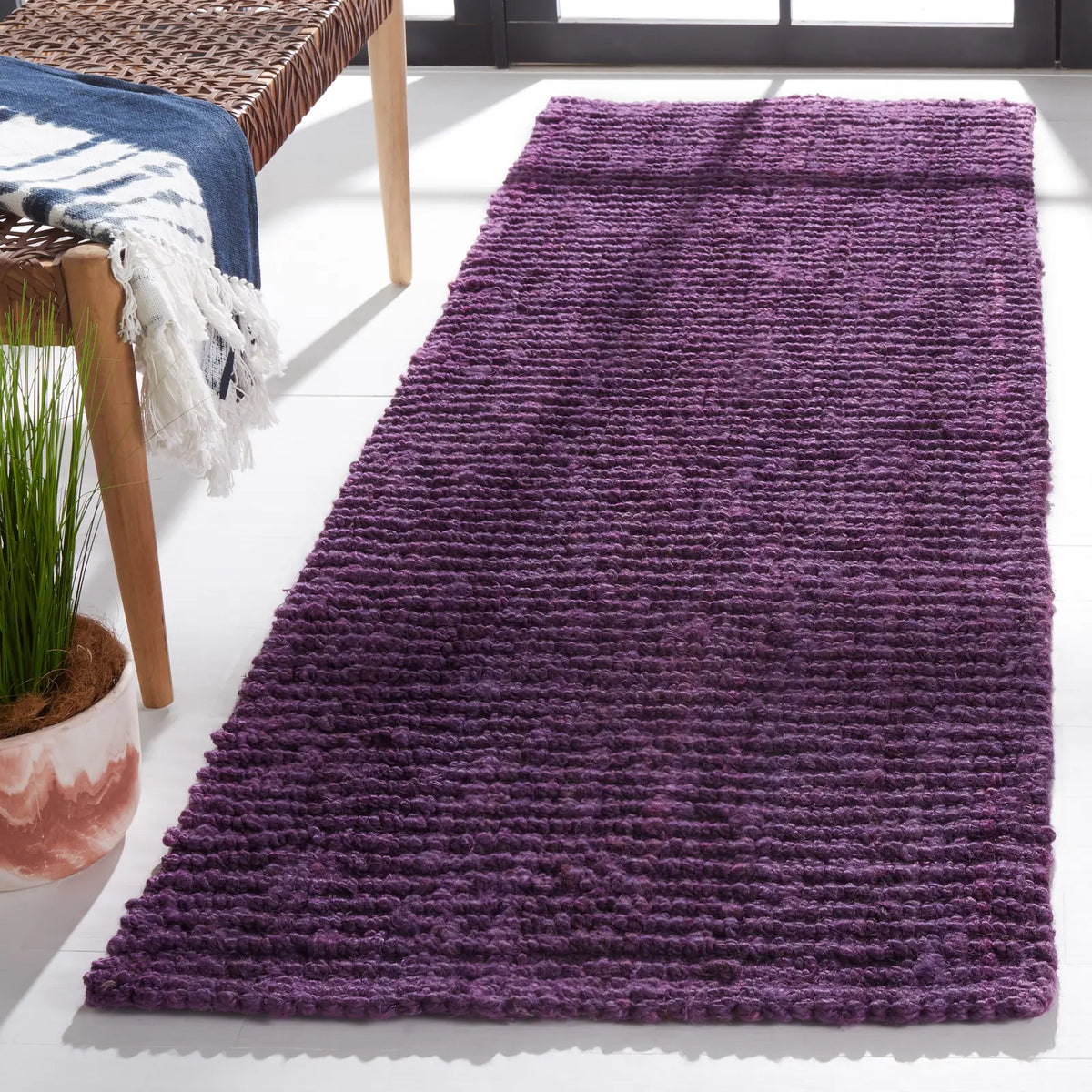Safavieh Natural Fiber 2'-6" x 6'-0" Rug in Purple