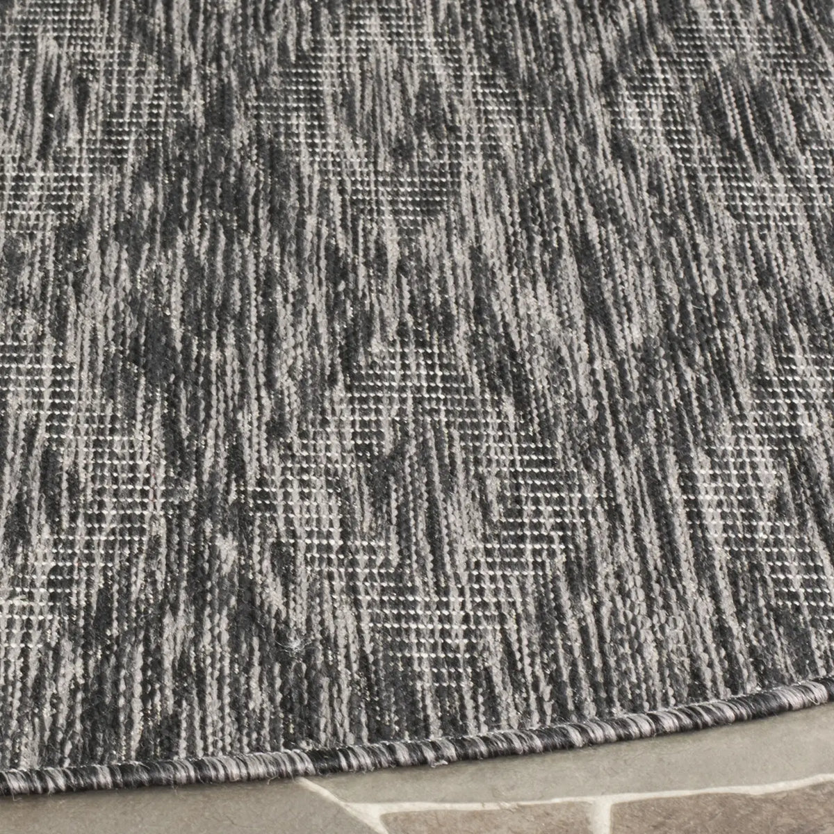 Safavieh Courtyard 5'-3" x 5'-3" Rug in Black / Black