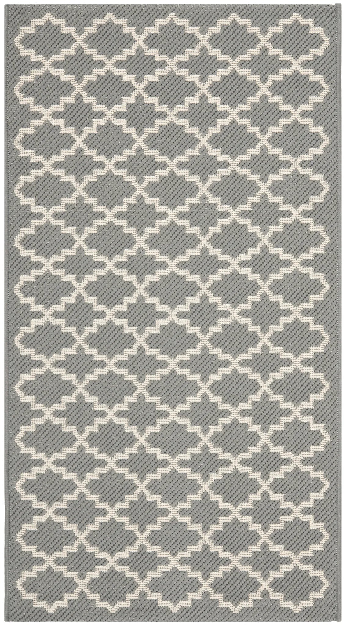 Safavieh Courtyard 2'-0" x 3'-7" Rug in Anthracite / Beige