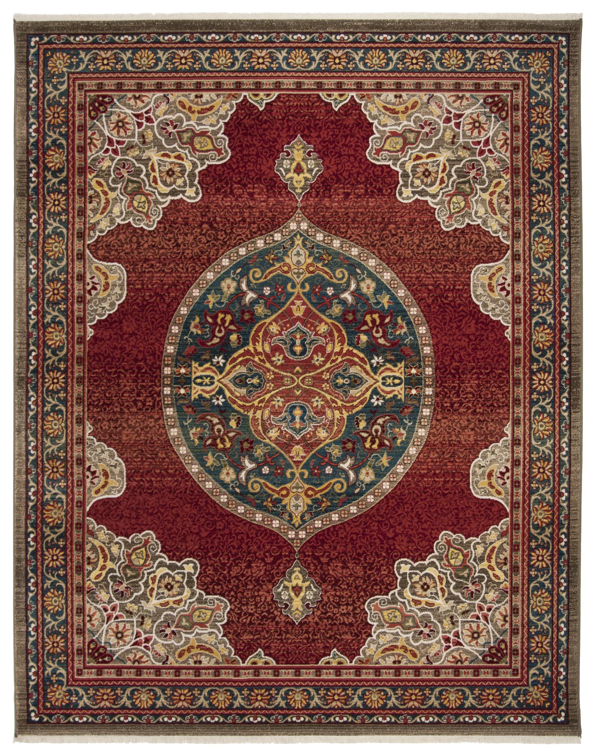 Safavieh Kashan 8'-0" x 10'-0" Rug in Red / Blue