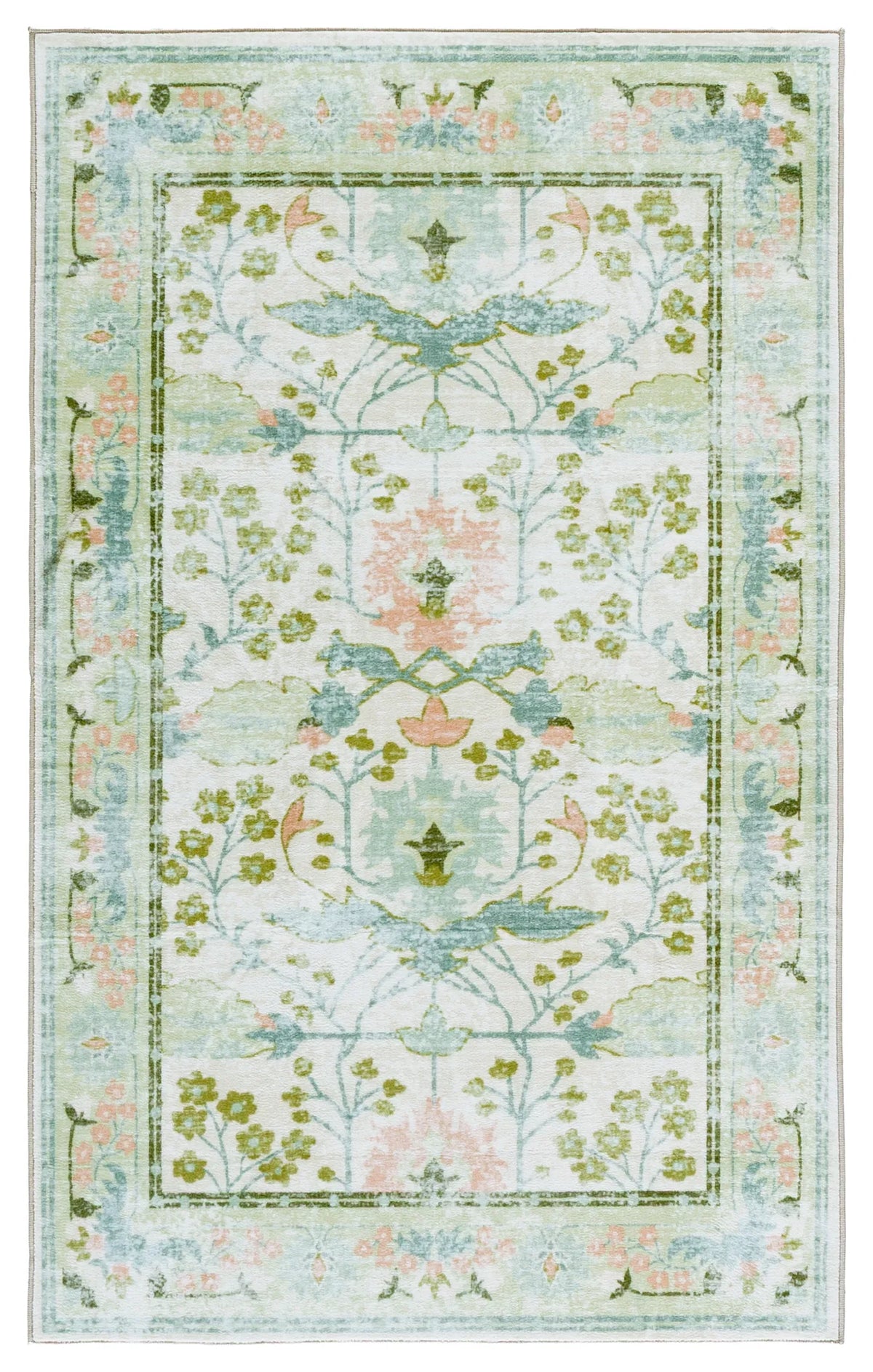 Safavieh Martha Stewart Washable 3'-0" x 5'-0" Rug in Beige / Green