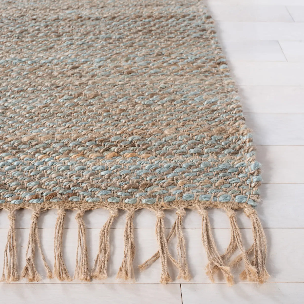Safavieh Natural Fiber 4'-0" x 6'-0" Rug in Natural / Teal
