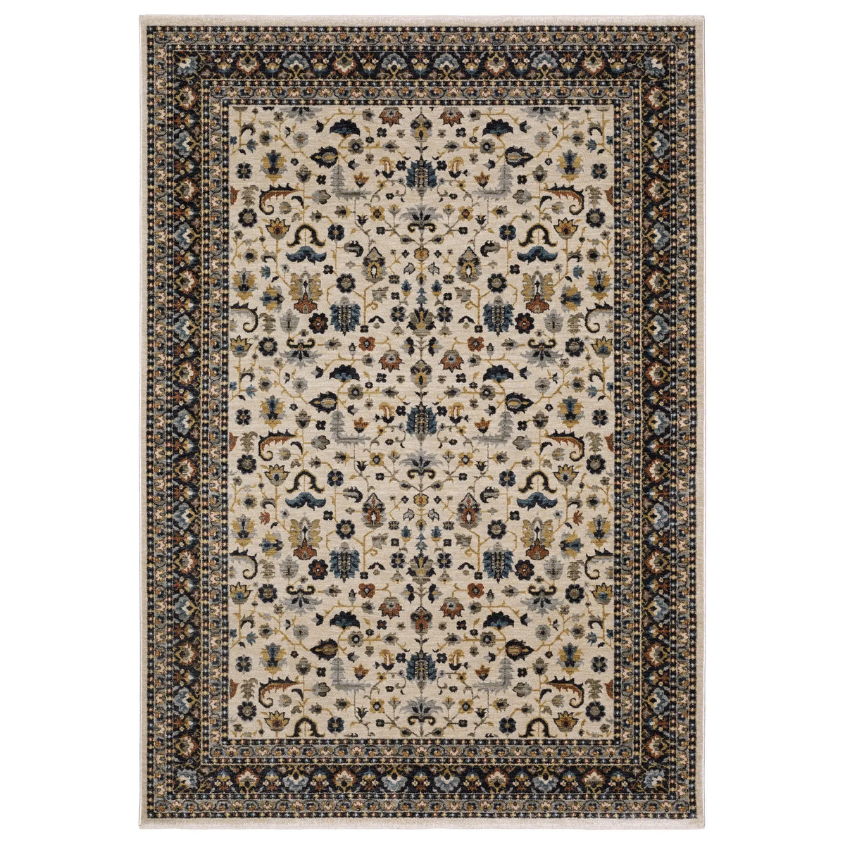 Oriental Weavers Sphinx ELIANA ELI02 Beige Floral Rugs - main flat