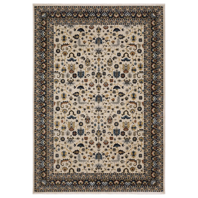 Oriental Weavers Sphinx ELIANA ELI02 Beige Floral Rugs - main flat