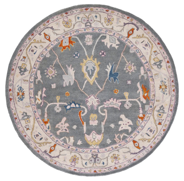 Safavieh Anatolia 6'-0" x 6'-0" Rug in Dark Grey / Ivory