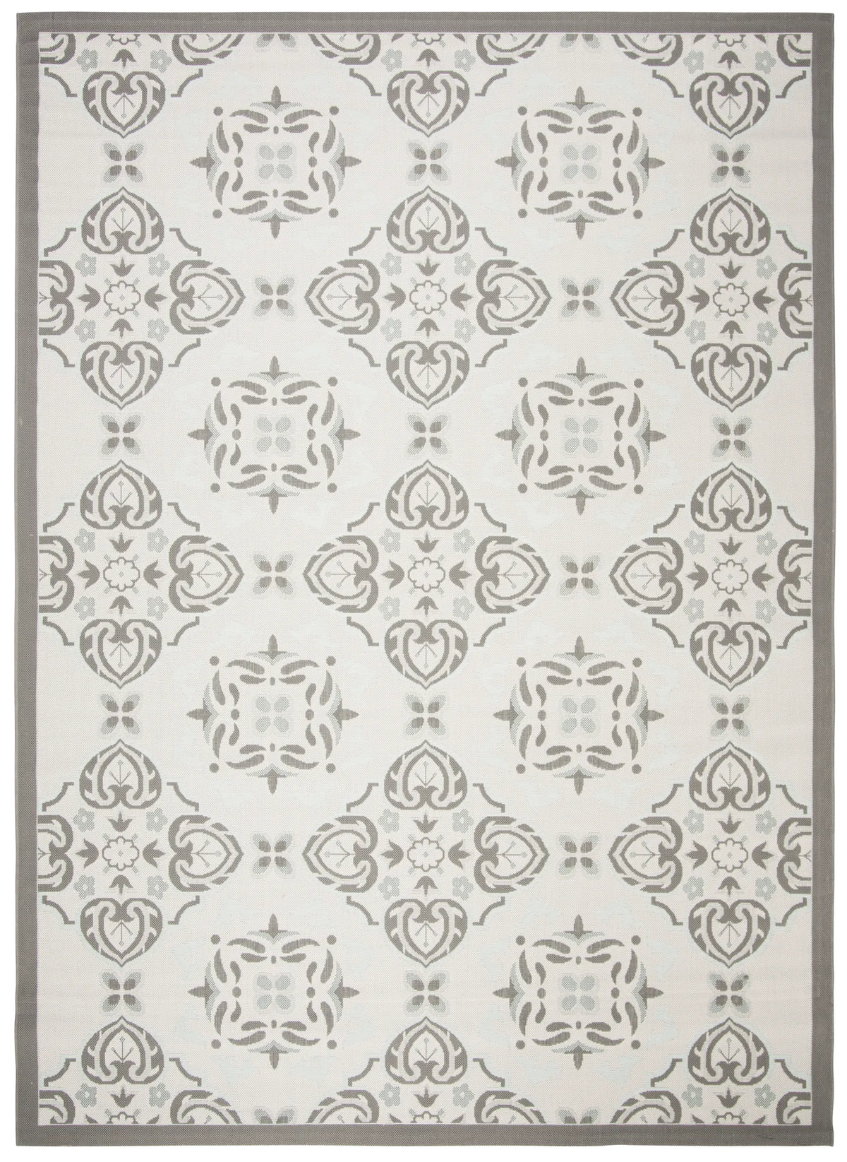 Safavieh Courtyard 6'-7" x 9'-6" Rug in Light Grey / Anthracite