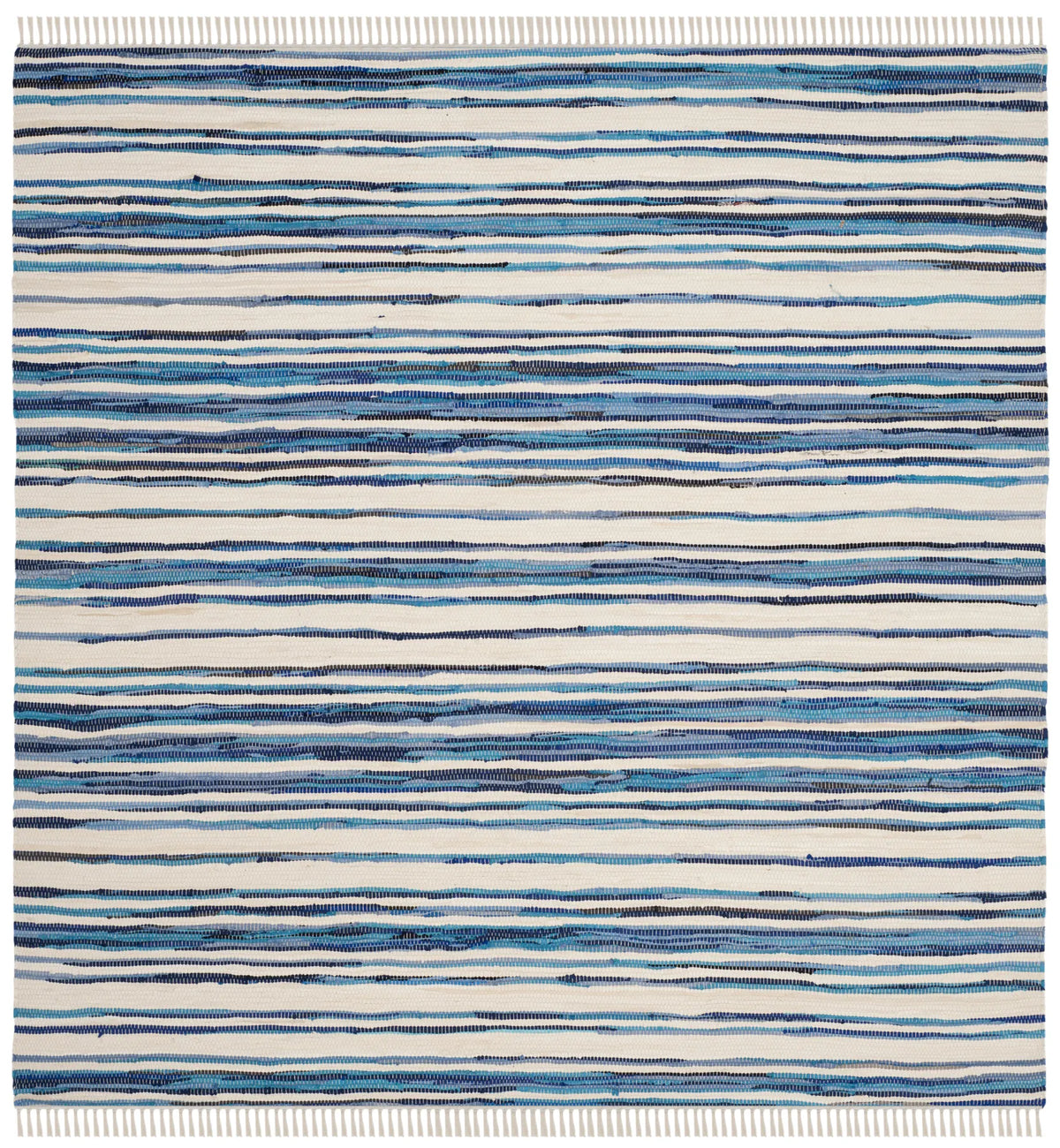 Safavieh Rag Rug 6'-0" x 6'-0" Rug in Ivory / Blue