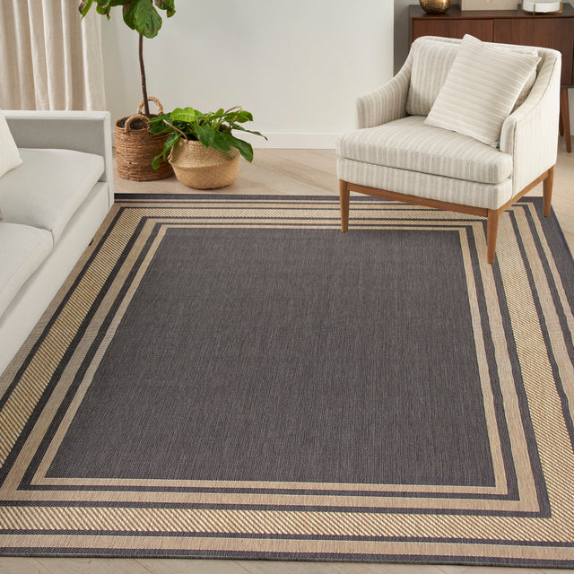 Nourison Horizon Indoor/Outdoor HOZ03 Charcoal Contemporary Area Rugs