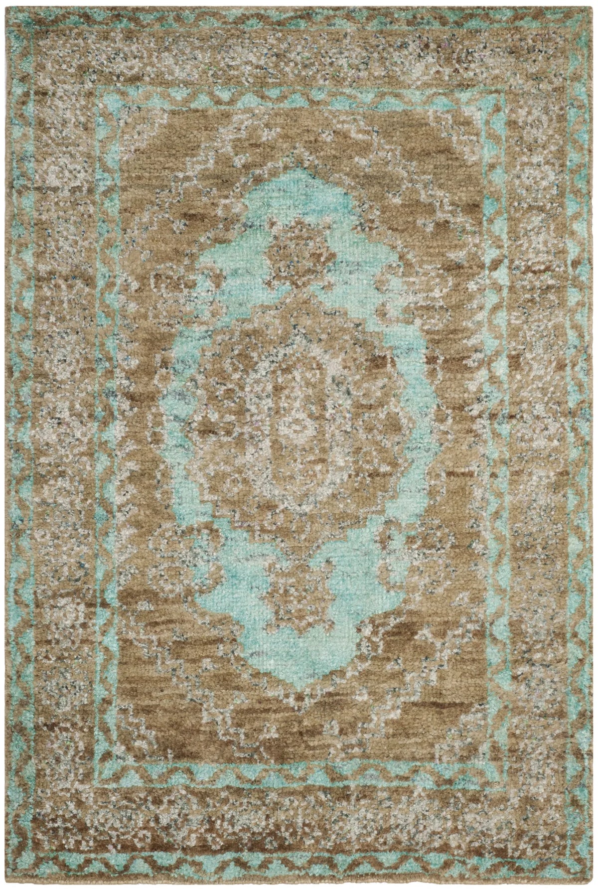 Safavieh Tangier 4'-0" x 6'-0" Rug in Seafoam / Beige