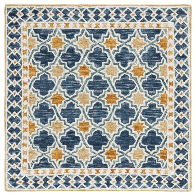 Safavieh Aspen 5'-0" x 5'-0" Rug in Navy / Yellow