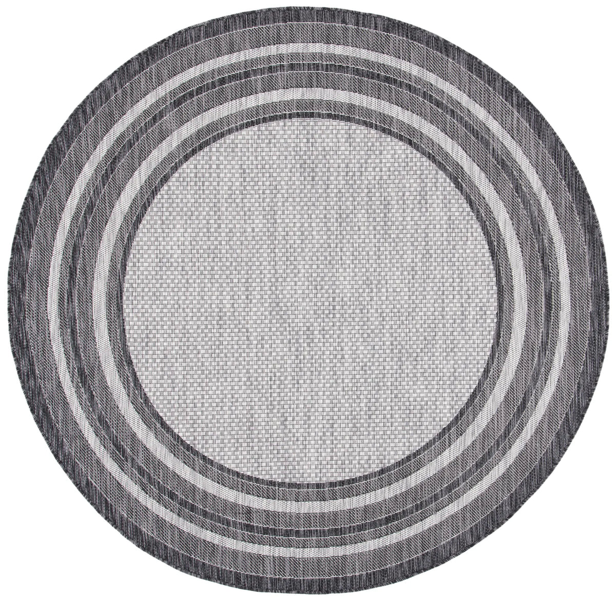 Safavieh Courtyard 10'-0" x 10'-0" Rug in Light Grey / Black
