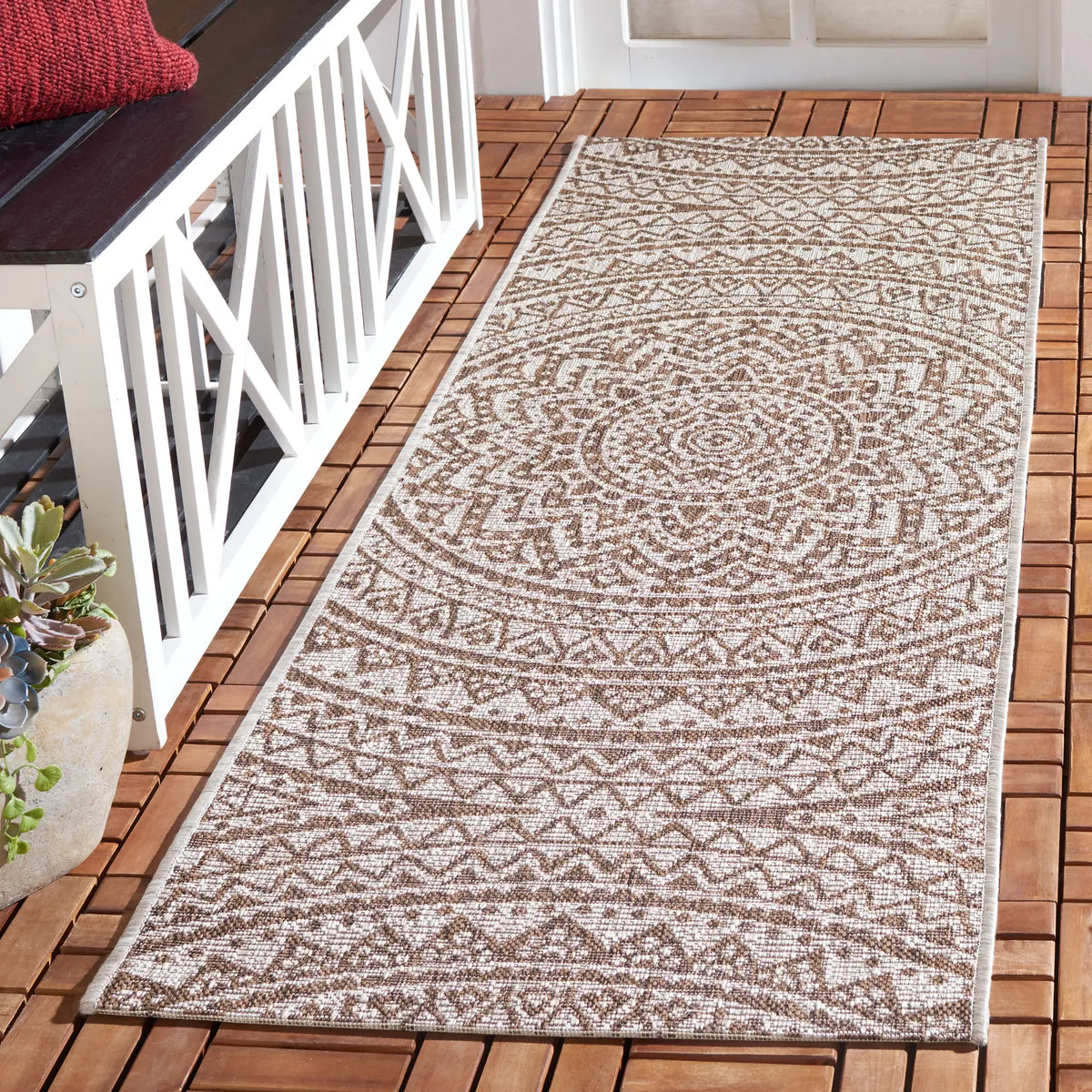 Safavieh Courtyard 2'-3" x 10'-0" Rug in Light Beige / Light Brown