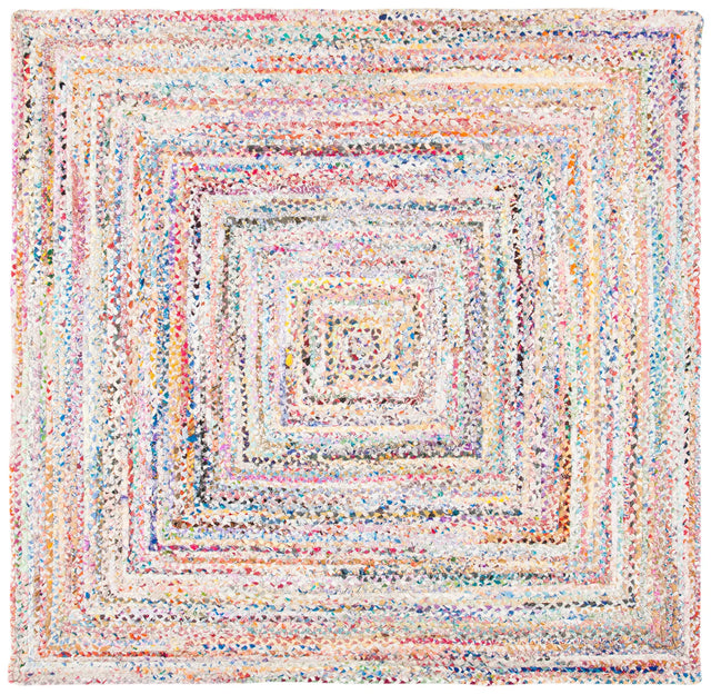 Safavieh Braided 5'-0" x 5'-0" Rug in Ivory / Multi