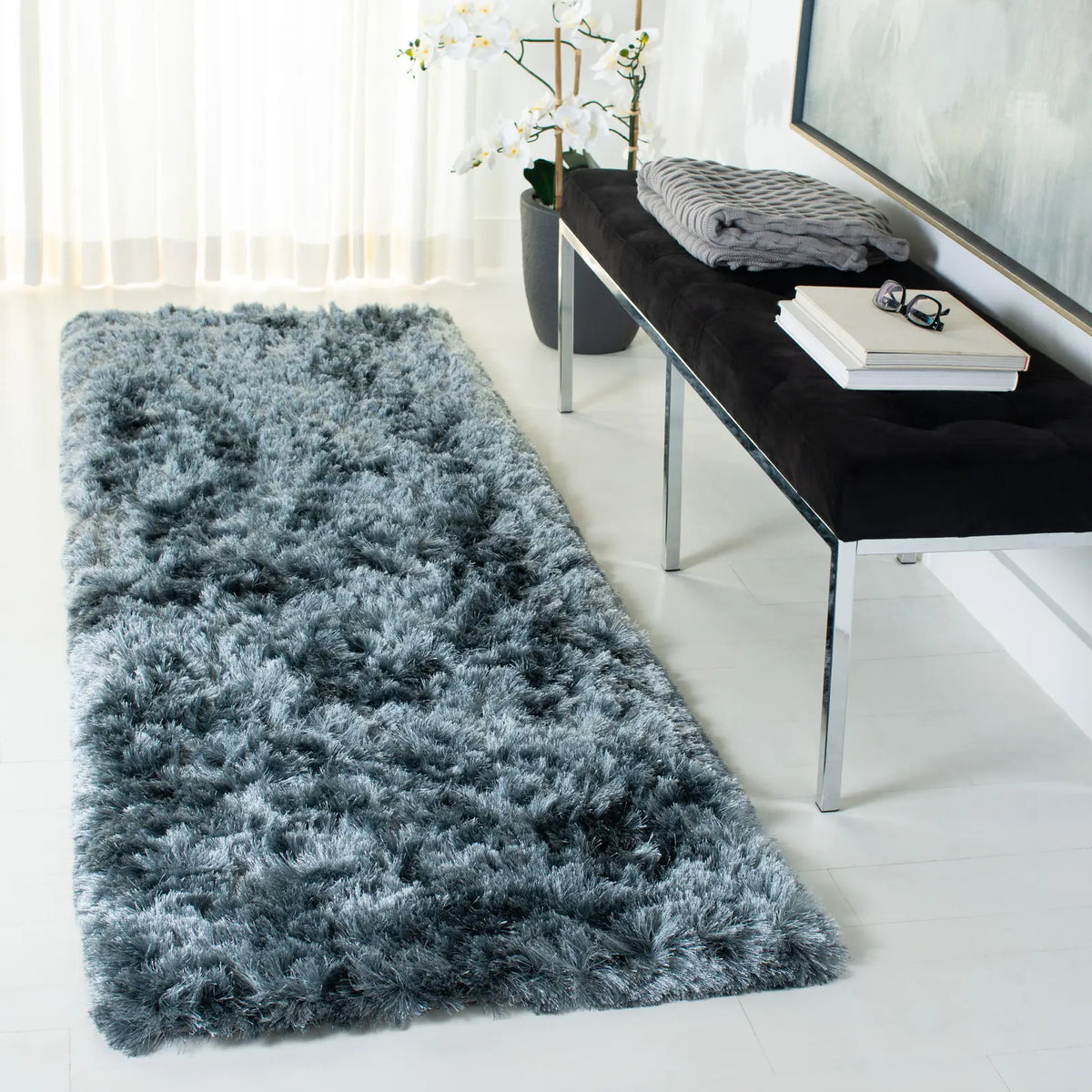 Safavieh Ocean Shag 2'-3" x 10'-0" Rug in Slate