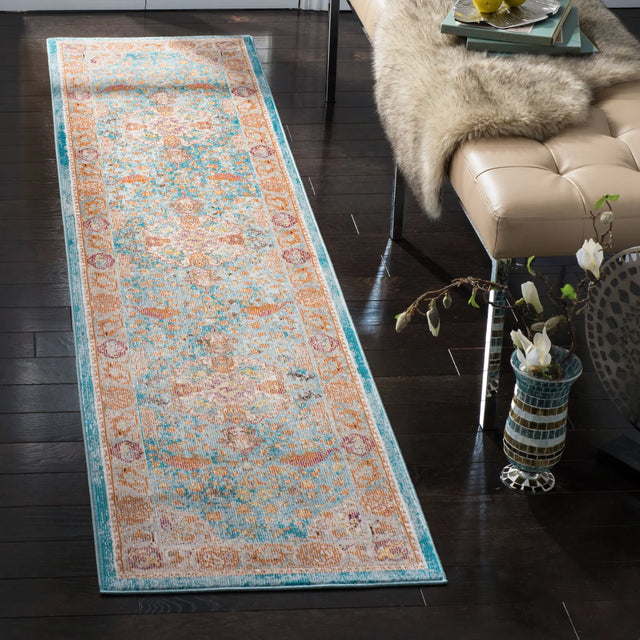 Safavieh Aria 2'-0" x 8'-0" Rug in Blue / Orange