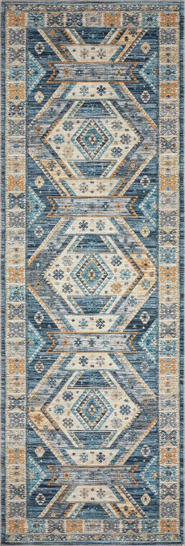 Loloi Zion Zio-02 Ocean/Gold Rugs - runner flat