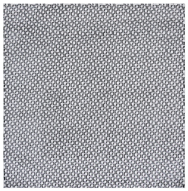 Safavieh Slate 700 6'-7" x 6'-7" Rug in Ivory / Black
