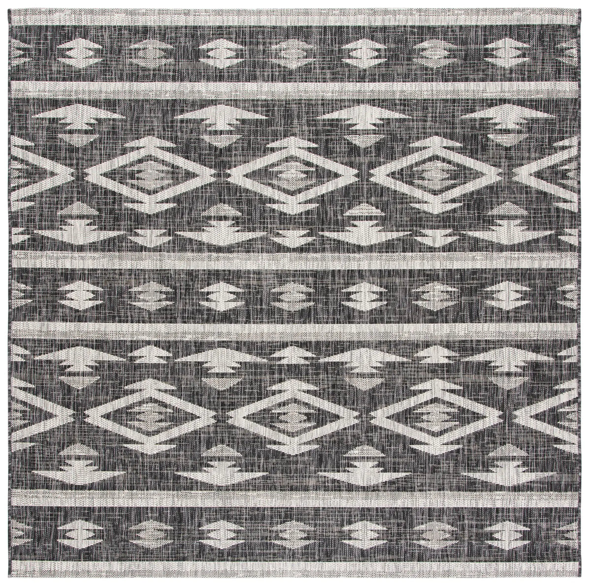 Safavieh Courtyard 6'-7" x 6'-7" Rug in Black / Grey