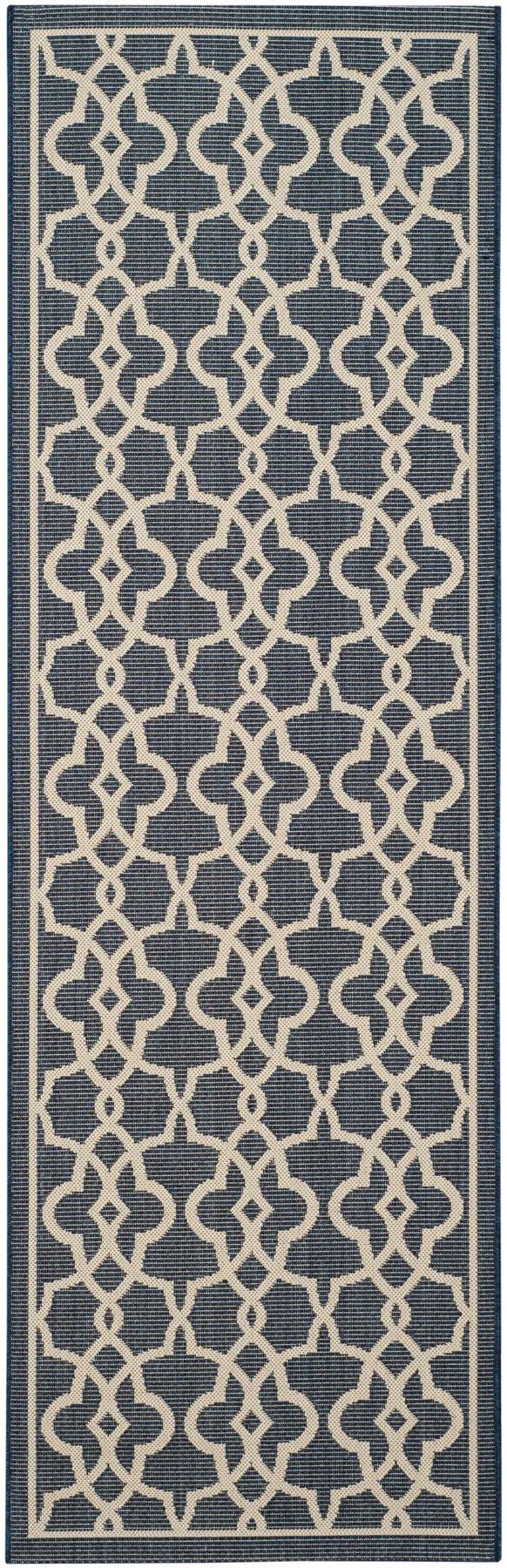 Safavieh Courtyard 2'-7" x 8'-2" Rug in Navy / Beige