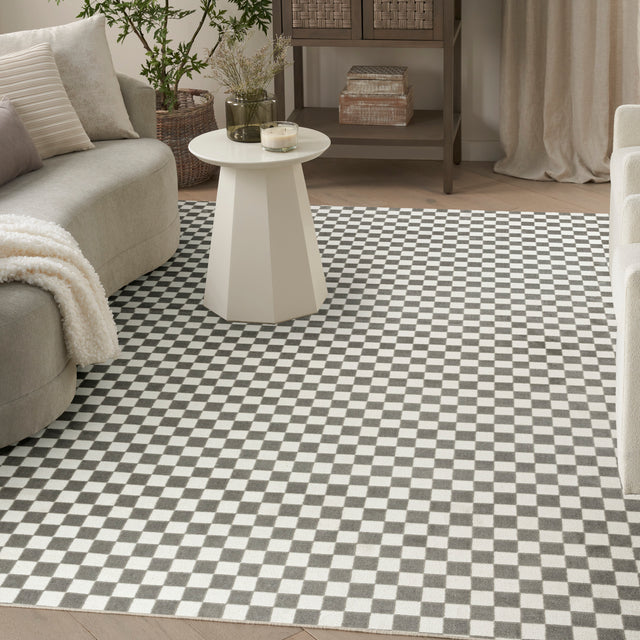 Nourison Serenity Home SRH09 Ivory Grey Contemporary Area Rugs