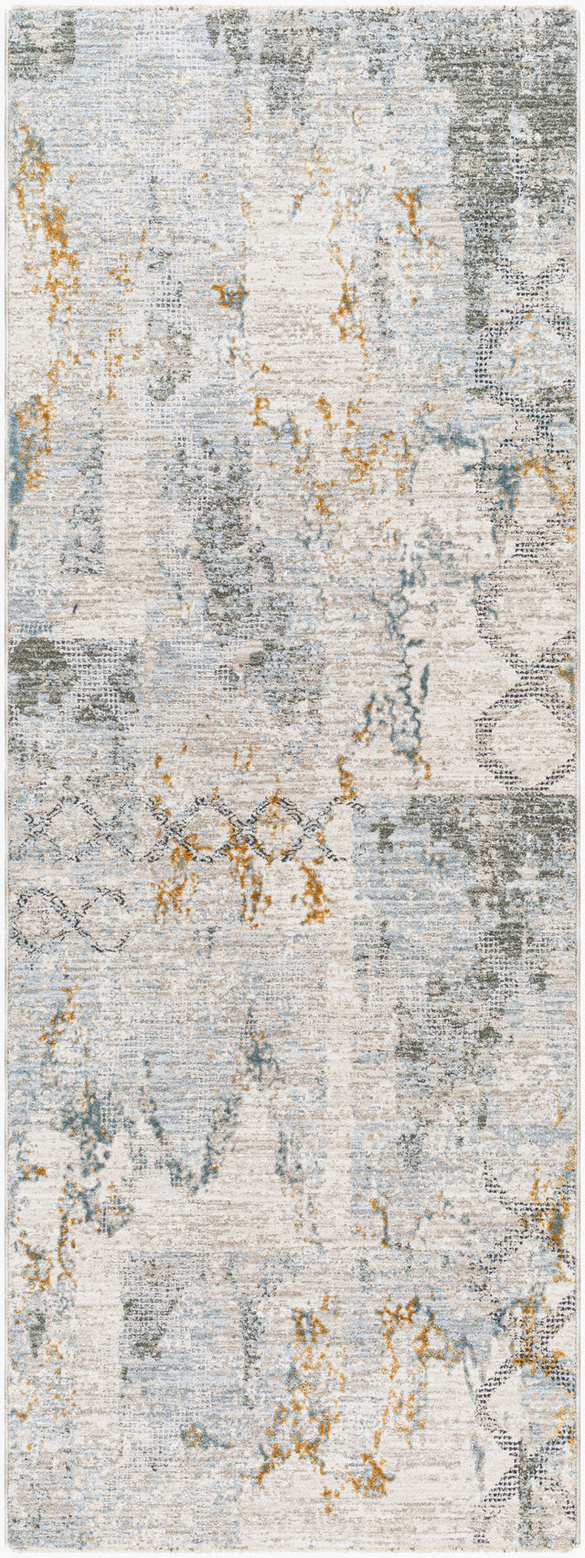 Livabliss Dresden Dre-2301 Taupe, Off-White, Dusty Sage, Light Gray, Deep Teal Rug - runner flat view