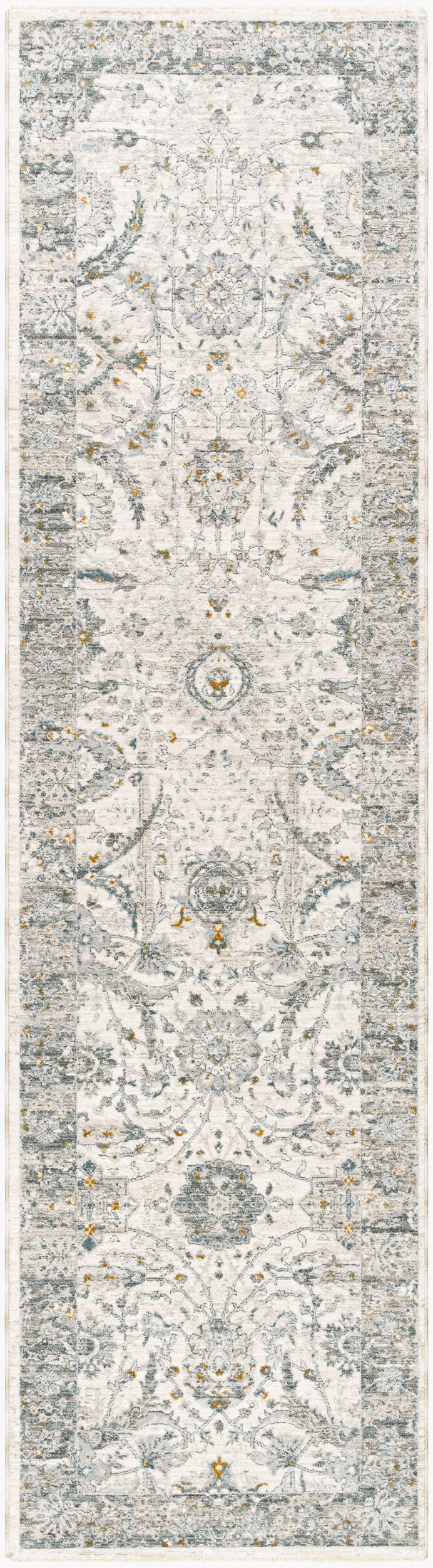 Livabliss Dresden Dre-2326 Light Grey, Ash, Metallic - Silver, Pewter Rug - runner flat view