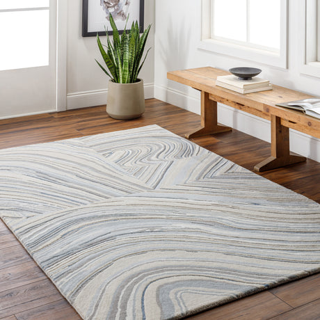 Surya Dreamscape Dsp-2302 Pale Slate, Light Silver, Metallic - Silver, Pewter Rug.