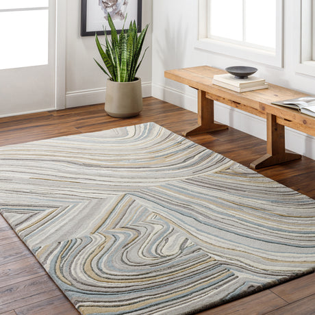 Surya Dreamscape Dsp-2309 Ash, Metallic - Silver, Pearl, Khaki, Pewter Rug.