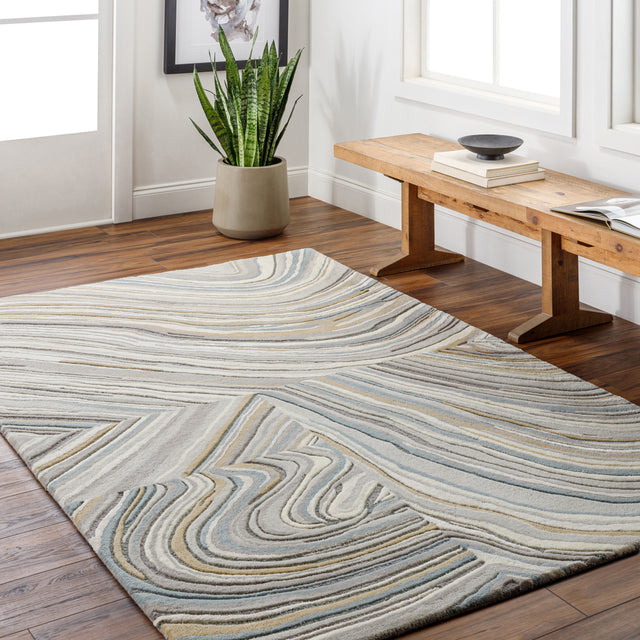 Surya Dreamscape Dsp-2309 Ash, Metallic - Silver, Pearl, Khaki, Pewter Rug.