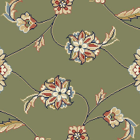 Dynamic Rugs Ancient Garden 57365 Green / Ivory Rugs.