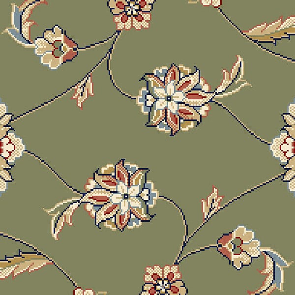 Dynamic Rugs Ancient Garden 57365 Green / Ivory Rugs.