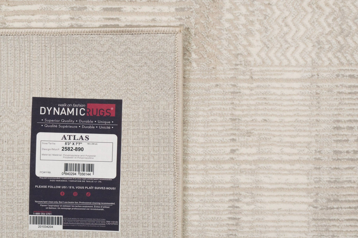Dynamic Rugs Atlas 2582 Power Loomed Modern Beige/Grey Rug
