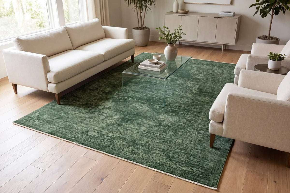 Dynamic Rugs Atmos 11980 Power Loomed Traditional Green Rug - Room