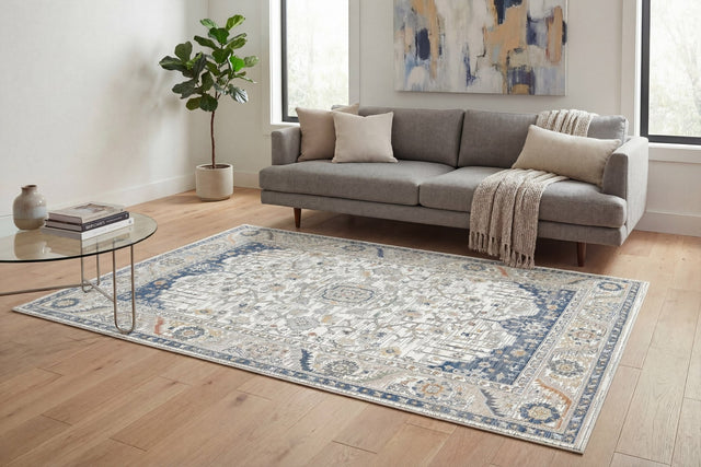 Dynamic Rugs Authentic 18782 Power Loomed Traditional Ivory/Navy Rug