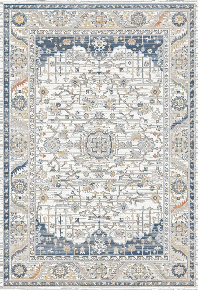 Dynamic Rugs Authentic 18782 Power Loomed Traditional Ivory/Navy Rug