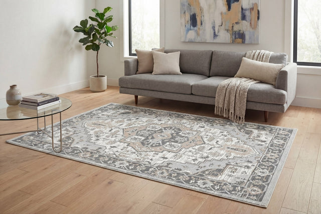Dynamic Rugs Authentic 18787 Power Loomed Traditional Ivory/Grey/Beige Rug