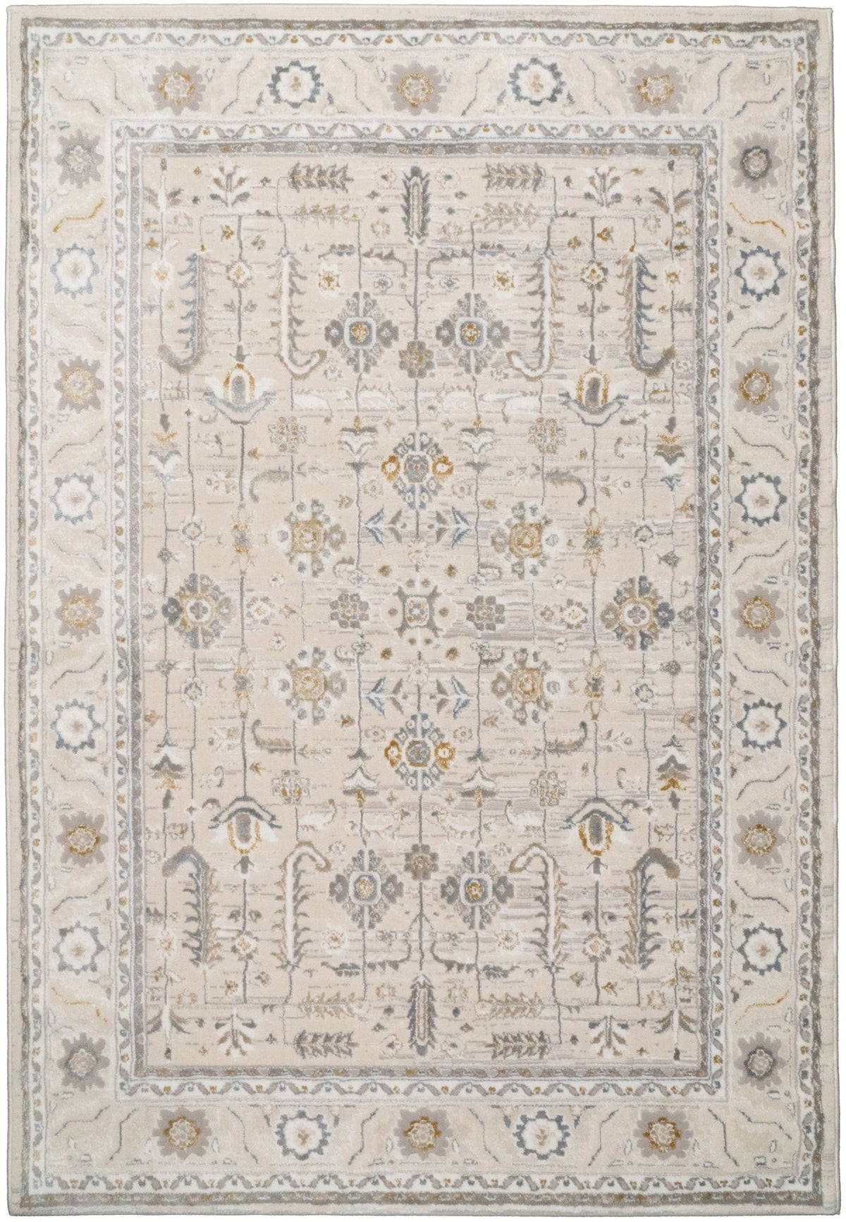 Dynamic Rugs Azure 12584 Power Loomed Traditional Ivory/Grey/Blue Rug