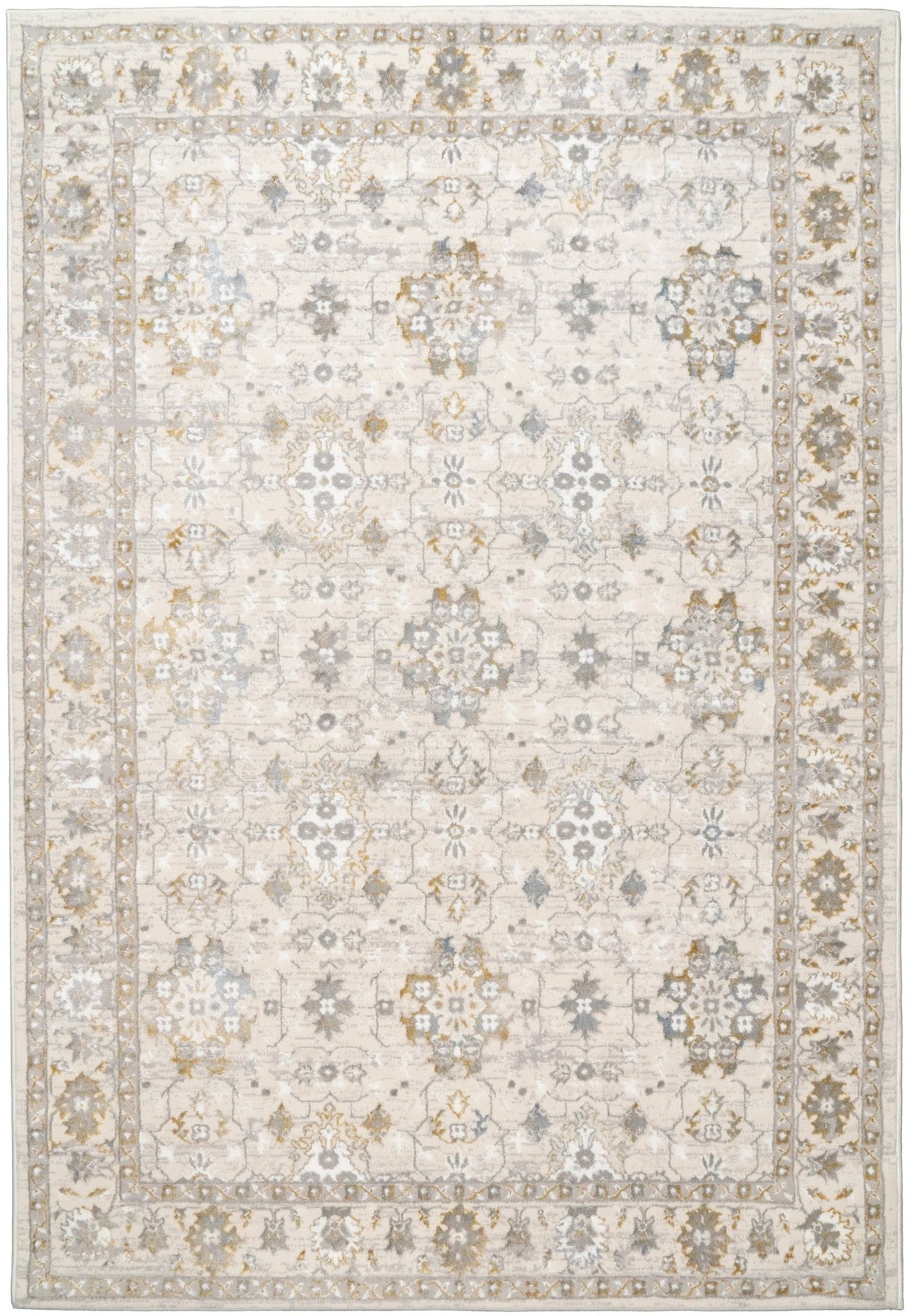 Dynamic Rugs Azure 12586 Power Loomed Traditional Ivory/Grey/Blue Rug