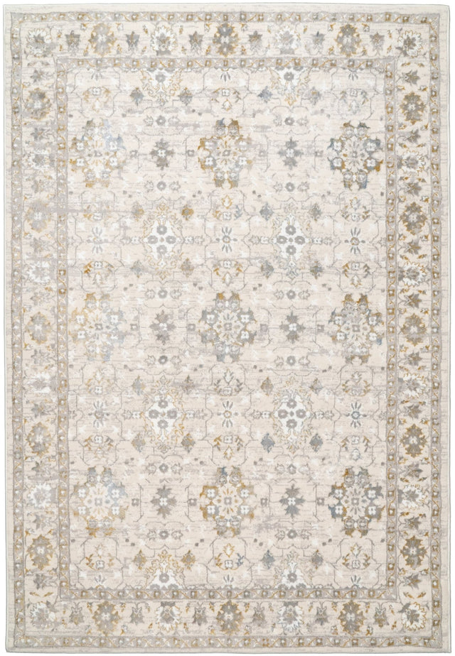 Dynamic Rugs Azure 12586 Power Loomed Traditional Ivory/Grey/Blue Rug