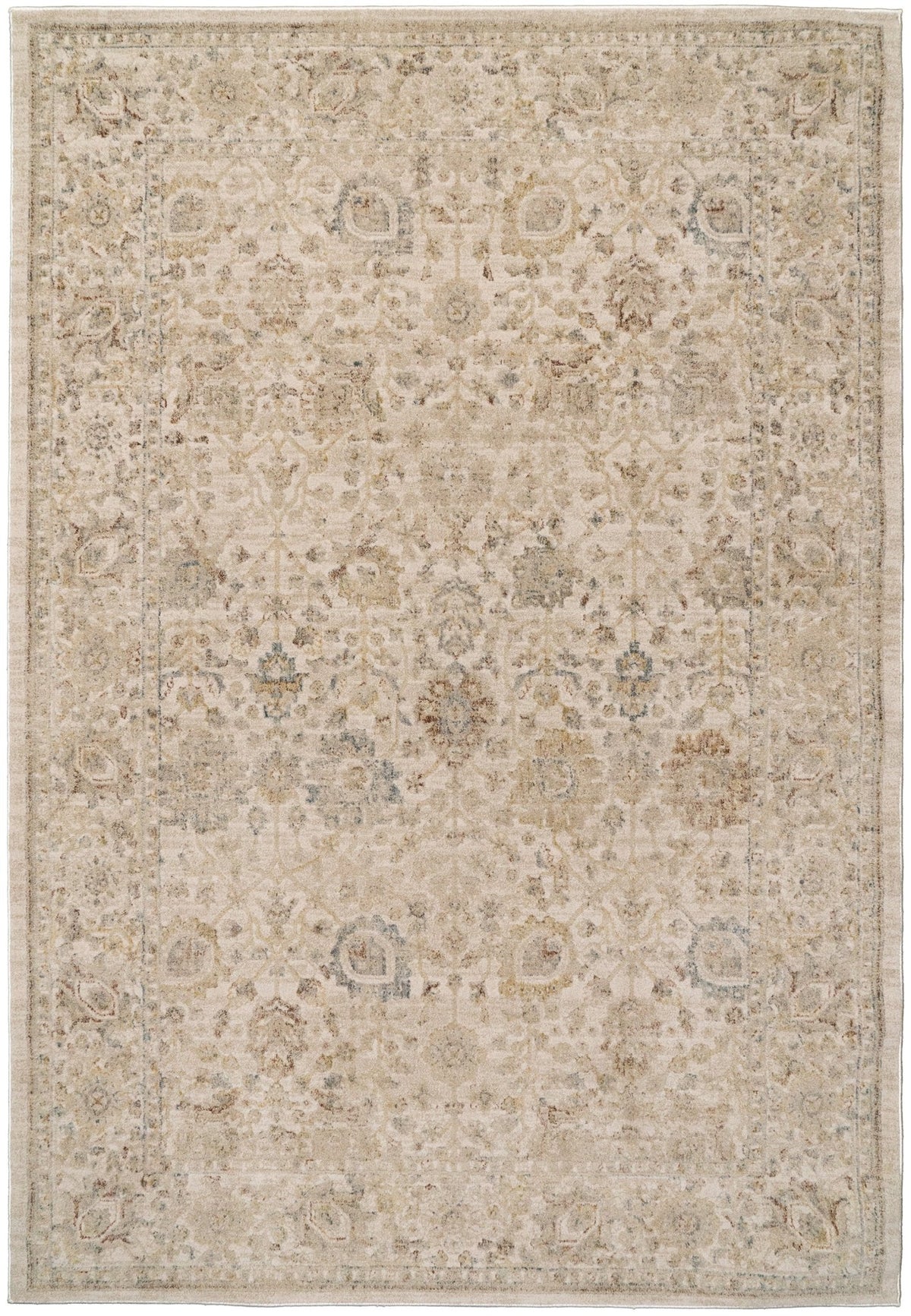 Dynamic Rugs Bloomfield 19606 Power Loomed Traditional Beige/Grey/Cream Rug
