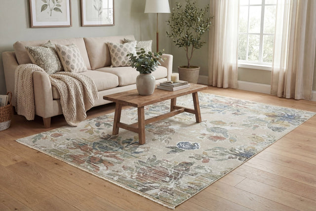 Dynamic Rugs Botanica 13360 Power Loomed Contemporary Beige/Multi Rug