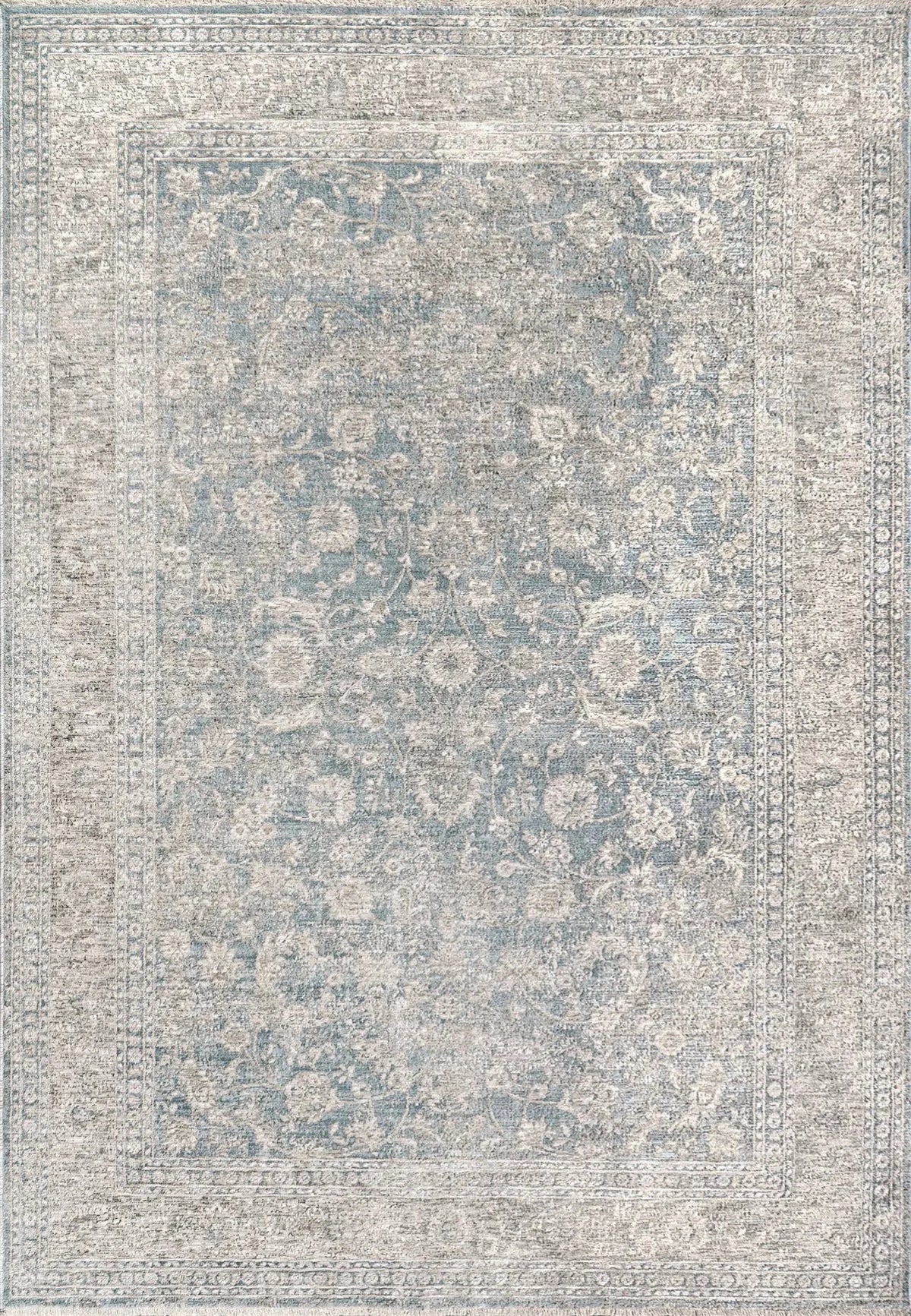 Dynamic Rugs Dharma 12040 Power Loomed Transitional Light Blue/Beige Rug - Rectangular