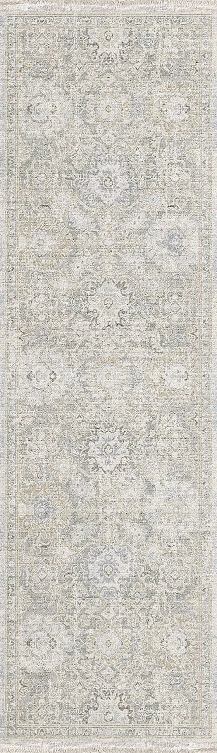 Dynamic Rugs Dharma 12041 Power Loomed Transitional Light Beige/Grey Rug - Runner