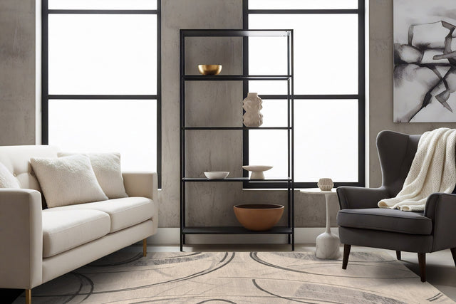 Dynamic Rugs Eclipse 63972 Power Loomed Modern Cream/Grey/Dark Grey Rug