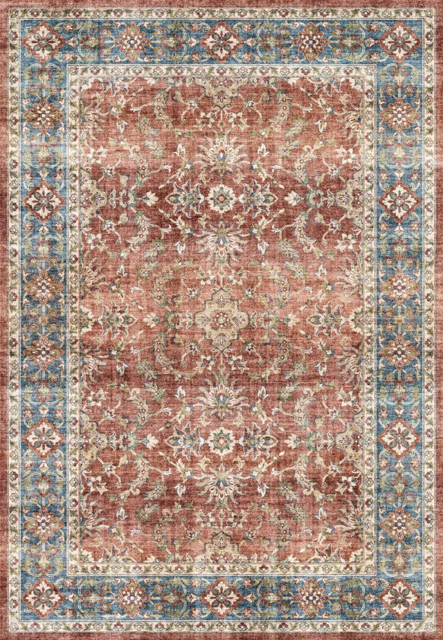 Dynamic Rugs Elise 6301 Power Loomed Traditional Red/Blue/Beige Rug