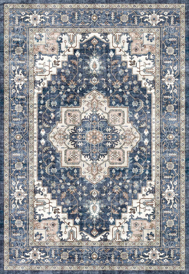 Dynamic Rugs Elise 6302 Power Loomed Traditional Navy/Ivory Rug