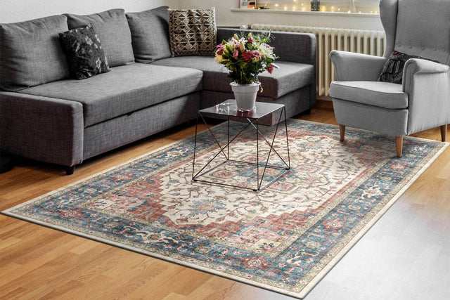 Dynamic Rugs Elise 6302 Power Loomed Traditional Red/Blue/Beige Rug